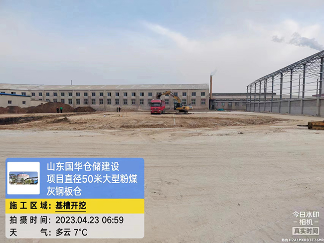 江门大型粉煤灰钢板仓直径50米项目进场